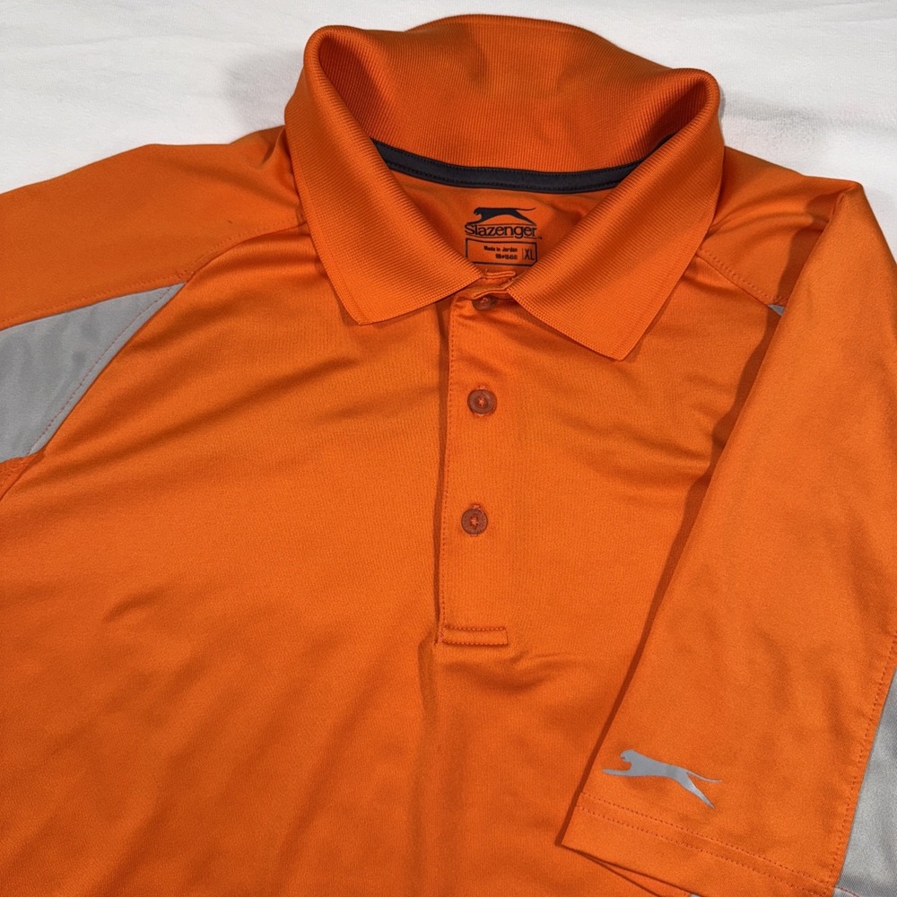 Slazenger Men's XL Orange Golf Polo Short‎ Sleeve Shirt 3 Buttons